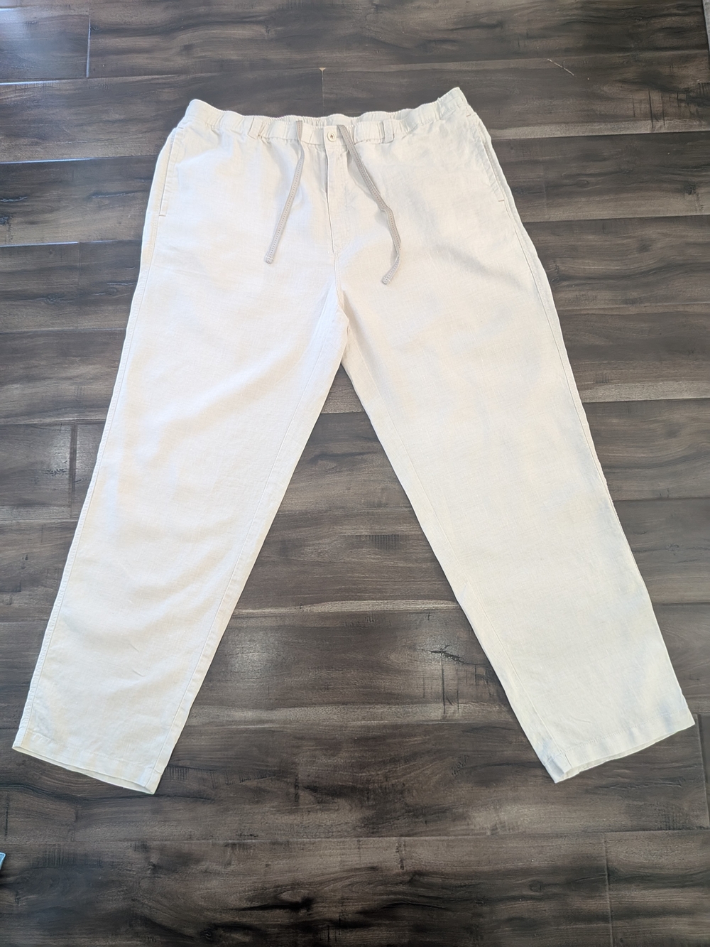 Tommy Bahama Off-White Drawstring Joggers 100 % Linen